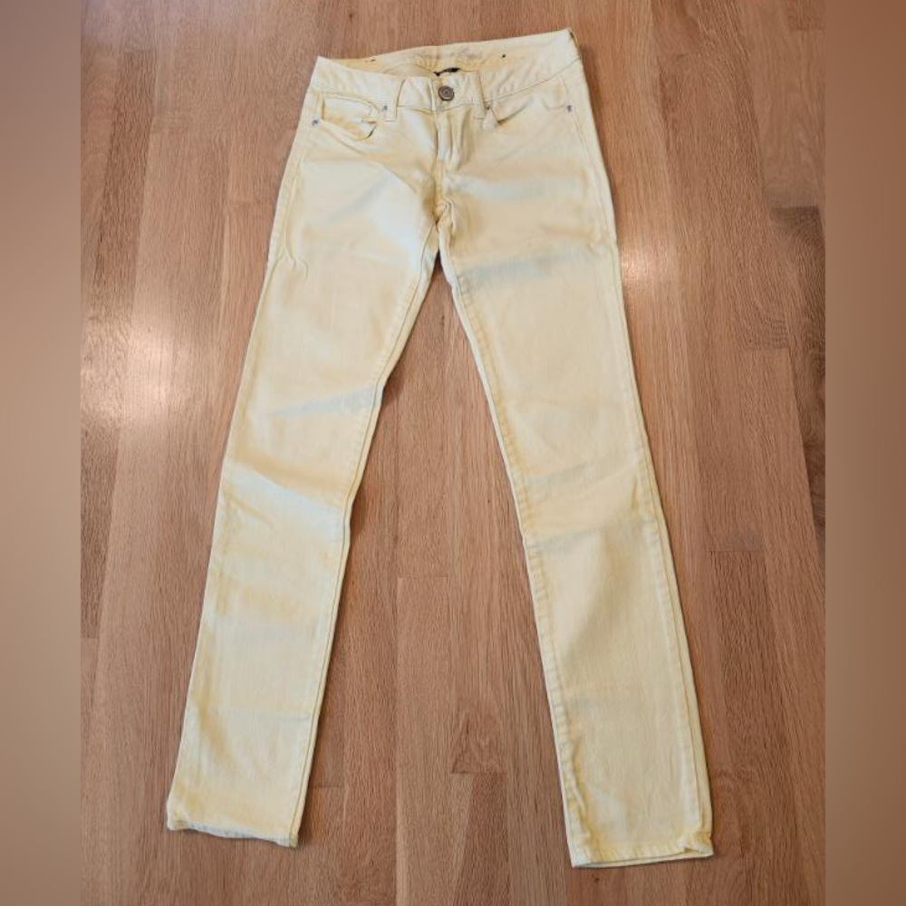 AE skinny yellow jeans